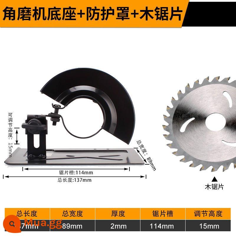 Giá đỡ máy mài góc để chuyển đổi đế máy cắt gỗ đa năng kim loại sửa đổi công cụ cắt đa năng - Máy mài góc giá đỡ cố định nhỏ + lưỡi cắt chế biến gỗ