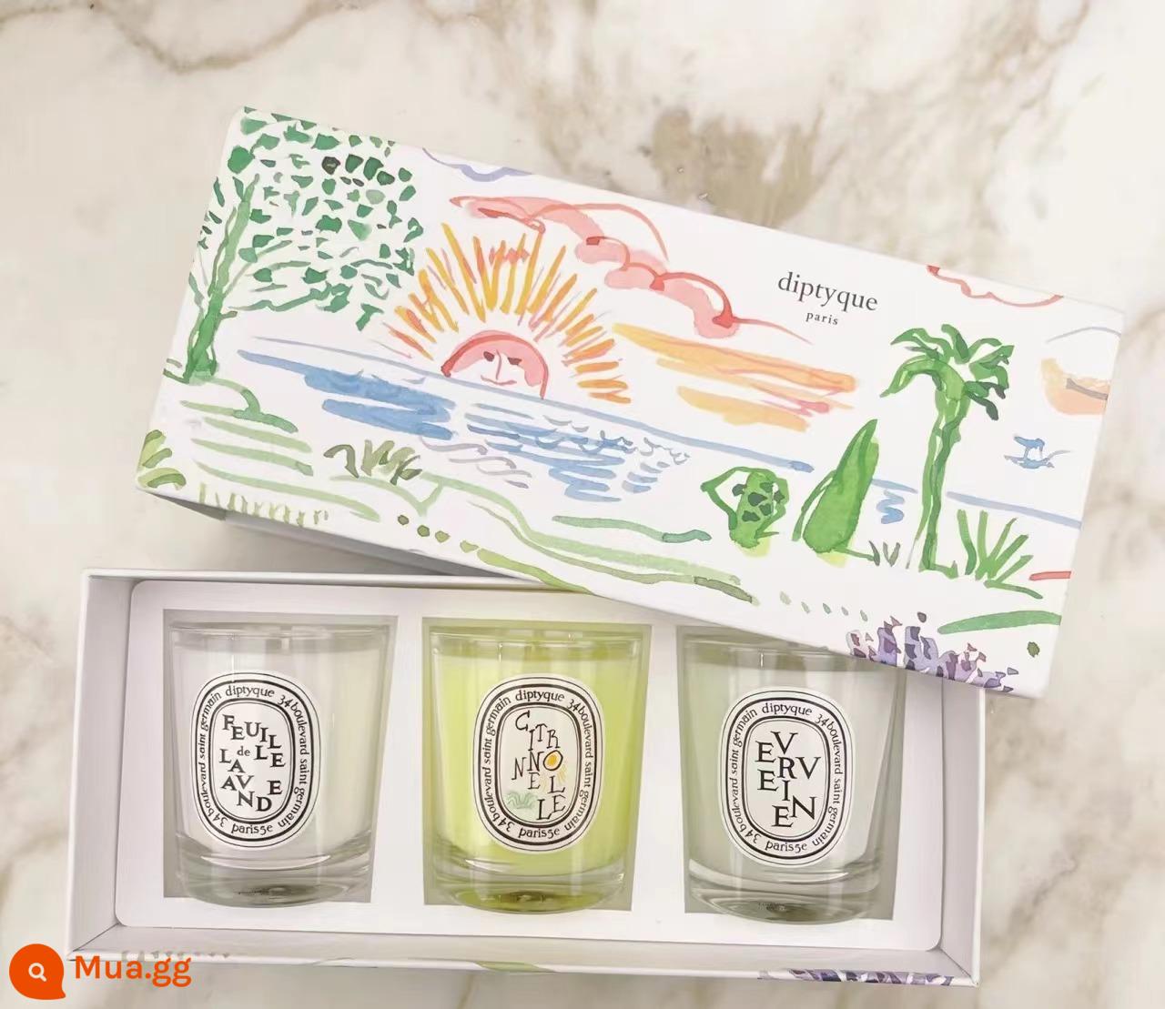 Diptyque Nến thơm Diptyque hốc lưu niệm đèn dầu thơm quà tặng sinh nhật Lễ Tình Nhân - [Bộ ba món nhẹ nhàng mùa hè] 70g*3