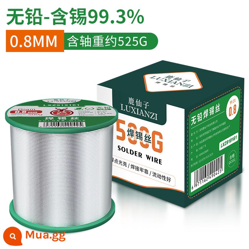 Hươu Tiên có dây hàn chì 0.8mm chứa nhựa thông không sạch điện hàn dây hộ gia đình bật lửa thép không gỉ - [Sn99,3% không chì]0,8mm 500g