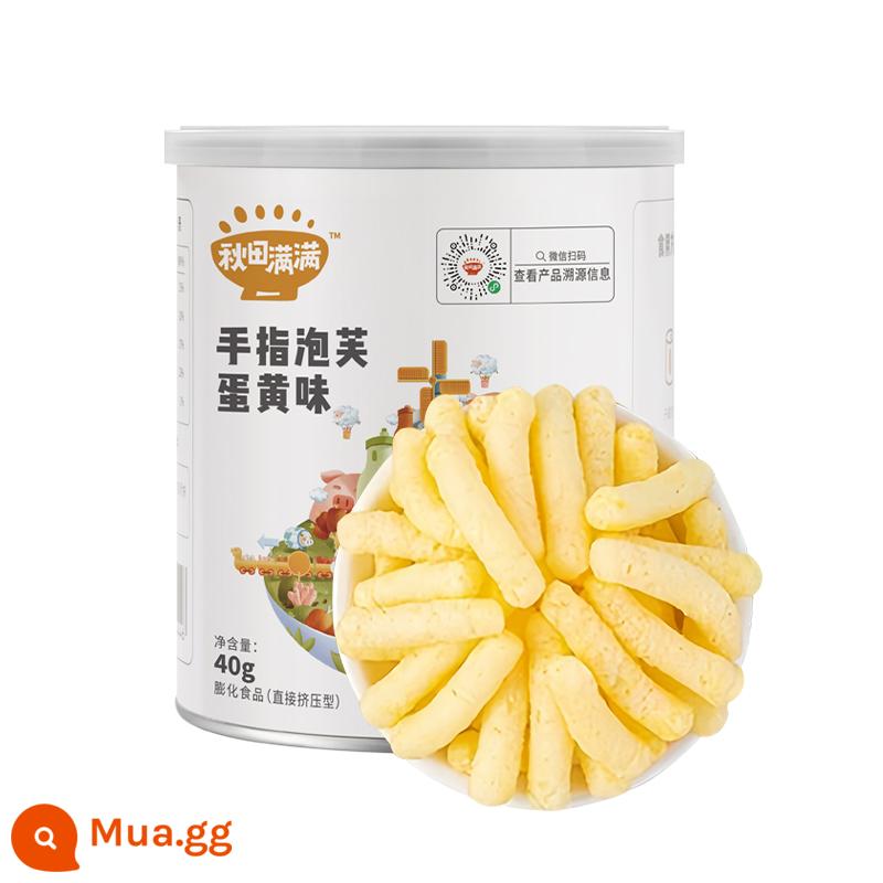 Akita Full Finger Puffs, không thêm sucrose, đồ ăn nhẹ cho trẻ em, thực phẩm bổ sung miễn phí hàng đầu của Autumn Full Finger Puffs dành cho trẻ em - [1 lon] Hương vị lòng đỏ trứng Finger Puff