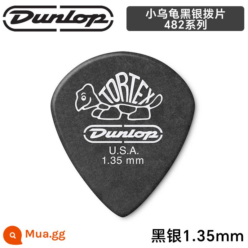 Dunlop pick Dunlop guitar điện pick rùa nhỏ jazz3 guitar bass dân gian gảy đặc biệt - Cuốc bạc đen dòng 482 1.35mm