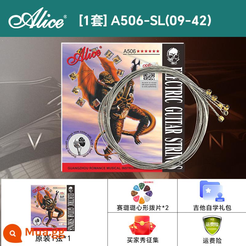 Dây đàn guitar điện Alice A503 đàn guitar điện 1 dây 10 miếng Bộ 1 dây dây 6 miếng 1 dây Bộ Alice - A506-SL+1 1 dây+trọn bộ quà tặng