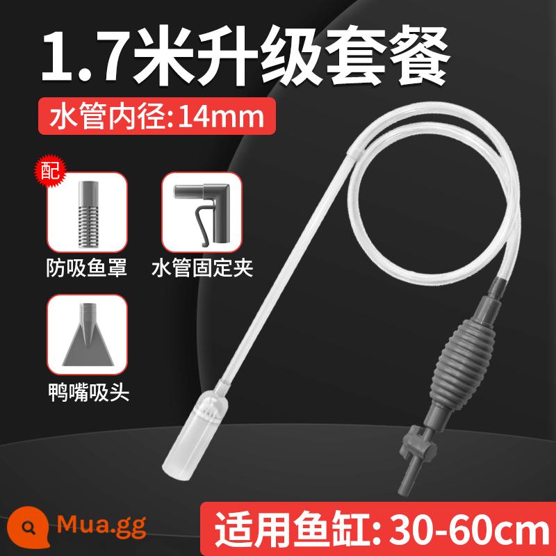 Bể Cá Nước Đổi Lớn Xi Phông Ống Bơm Cát Hút Bằng Tay Phân Dụng Cụ Làm Sạch Đáy Vệ Sinh Bể Cá Hiện Vật - Gói nâng cấp 1,7m [có van]