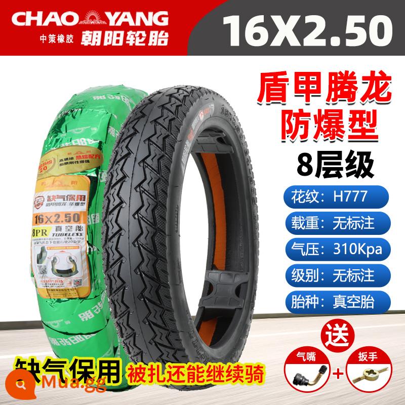 Chaoyang Tyre 3.00-10 lốp không săm xe điện 14x2.50/3.2/2.75/300-10 lốp dây thép - 16x2.50 Chaoyang 8 lớp run-flat đảm bảo lốp không săm chống cháy nổ có thể đi được ngay cả khi bị thủng