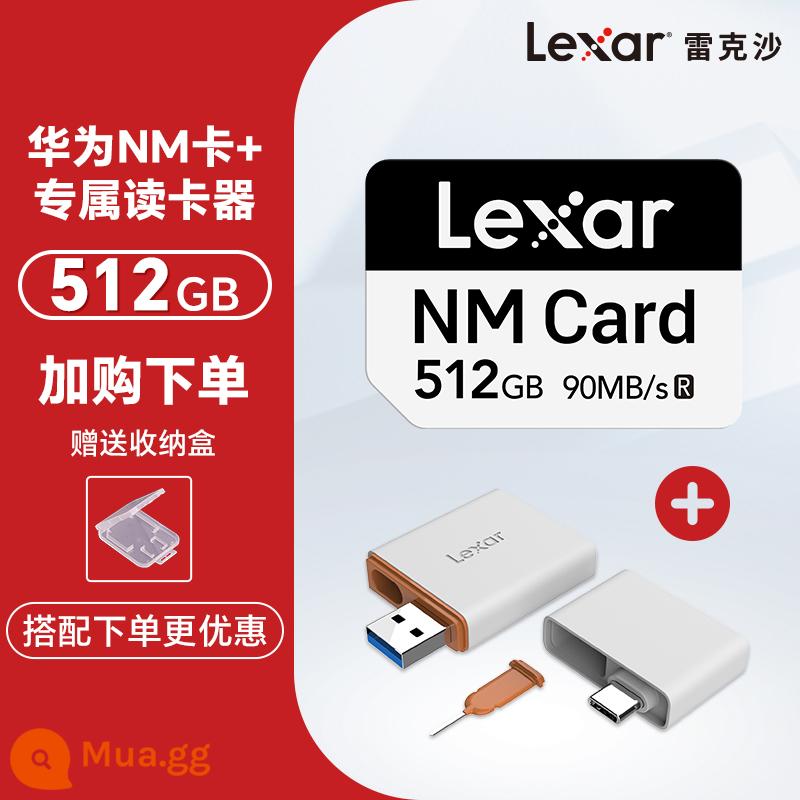 [Huawei] Mate/P series 60Pro thẻ nhớ đặc biệt Lexar 256GNM thẻ nhớ mở rộng điện thoại di động - Thẻ NM + đầu đọc thẻ-512GB