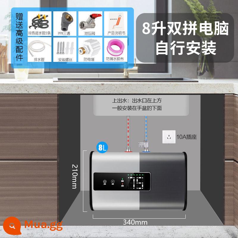 Xinlian Haotai Bếp Kho Báu Nhỏ Nhiệt Tức Thì Undercounter Nước Nóng Kho Báu Hộ Gia Đình Lưu Trữ Nước 10L Bếp Điện Nước - Lắp đặt tận nhà - máy tính 8 lít model kép + ổ cắm nước phía trên + bộ phụ kiện đầy đủ miễn phí