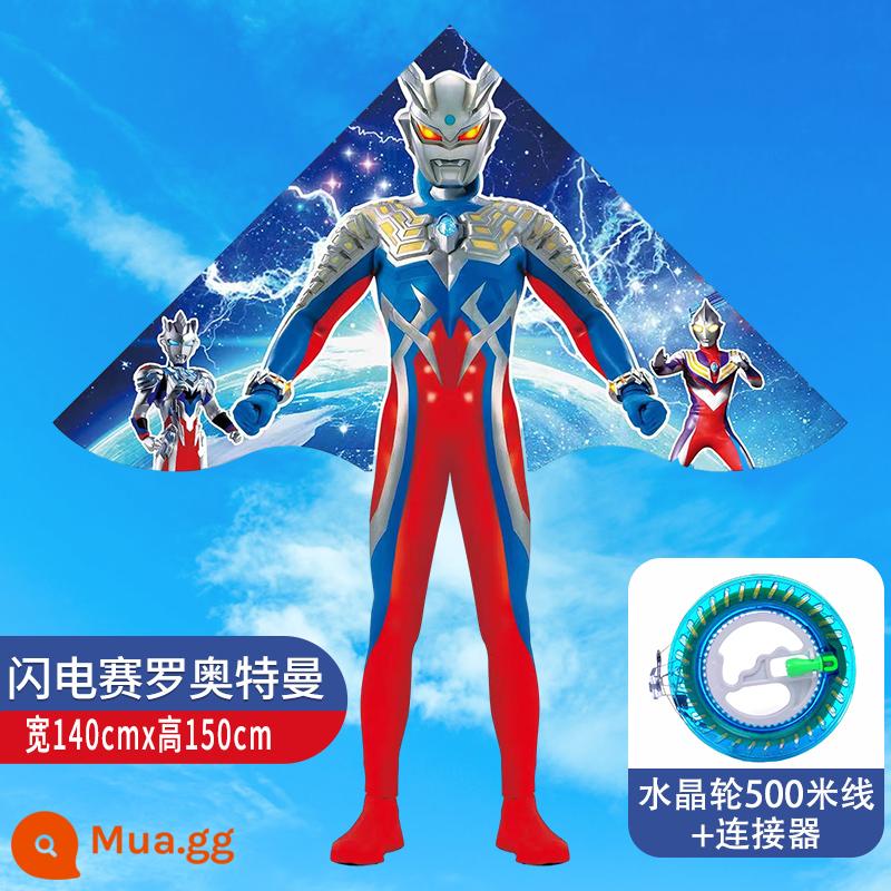 Ultraman Zero Diều Làn Gió Trẻ Em Dễ Bay 2024 Mới Hoạt Hình Hoạt Hình Sơ Khai Người Lớn Kích Thước Lớn - Bánh xe pha lê Ultraman Lightning Zero cao 1,5 mét Đường 500 mét