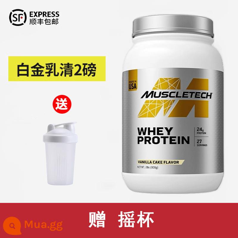 Muscletech Cơ Công Nghệ Bạch Kim Bột Whey Protein 5 lbs Thể Dục Protein Tăng Cơ Cô Lập Bột Protein - Bạch kim 2 pound + bình lắc