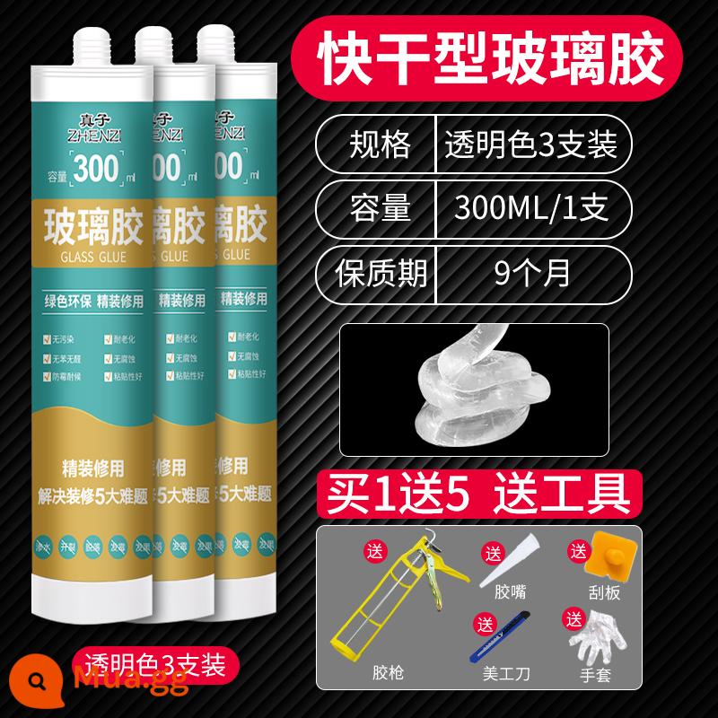 Keo dán kính nhà bếp và phòng tắm keo trong suốt chống thấm nước và chống nấm mốc keo dán nhà vệ sinh sứ trắng cấu trúc móng không chứa chất lỏng keo làm đẹp - [Gói 3] Màu trong suốt chống thấm nước và chống nấm mốc (đi kèm bộ dụng cụ đầy đủ)