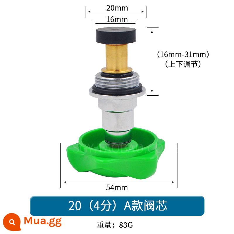 PPR PE van dừng van lõi loại nâng vòng tròn loại van chặn van cổng van 20-4 ống phân phối nước phụ kiện đường ống - Lõi van tay quay màu xanh lá cây sang trọng loại A 20