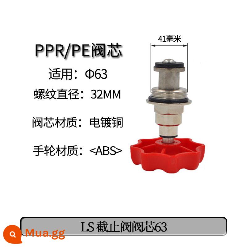 PPR PE van dừng van lõi loại nâng vòng tròn loại van chặn van cổng van 20-4 ống phân phối nước phụ kiện đường ống - Ống van chặn Khaki LS 63