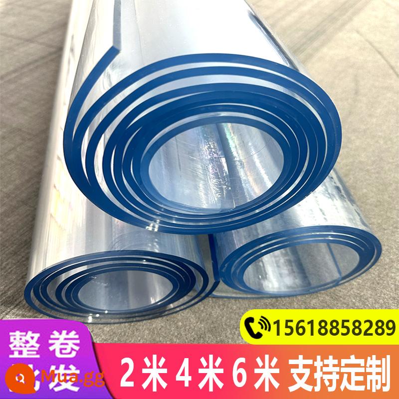 Toàn bộ cuộn khăn trải bàn bằng nhựa thủy tinh mềm PVC chống thấm nước chống bỏng chống dầu chống rửa bàn trong suốt Tấm pha lê tấm thảm nhựa dày 5 mm - Dày 1,0mm, thân thiện với môi trường và trong suốt, có độ dày bằng thẻ ID thế hệ thứ hai