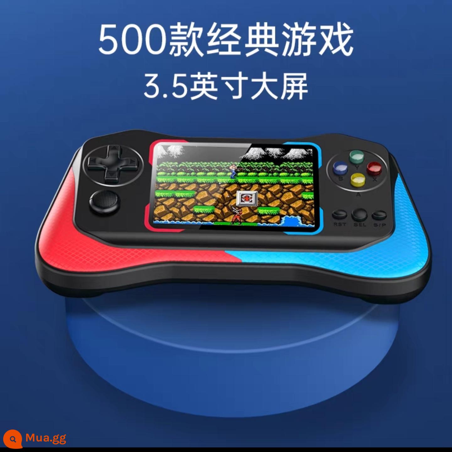 Máy chơi game rocker hoài cổ mới cổ điển cầm tay đơn và đôi cầm tay nhỏ có thể sạc lại Super Mario FC cầm tay - Model đơn màu đỏ và xanh (màn hình 3,5 inch HD 500 trò chơi)