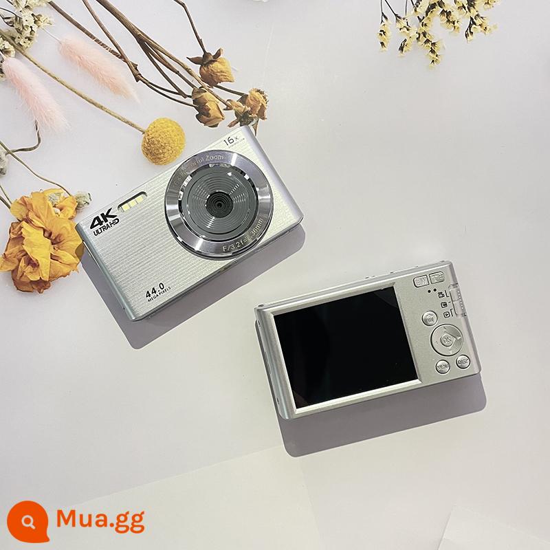 Sinh Viên Máy Ảnh Kỹ Thuật Số Retro Ccd Khuôn Viên HD Du Lịch Nhỏ Camera Vlog Mục Từ Cấp Thẻ Máy Quà Tặng - Màu bạc mới [có thể quay video và chuyển sang điện thoại di động + Tự động lấy nét AF]