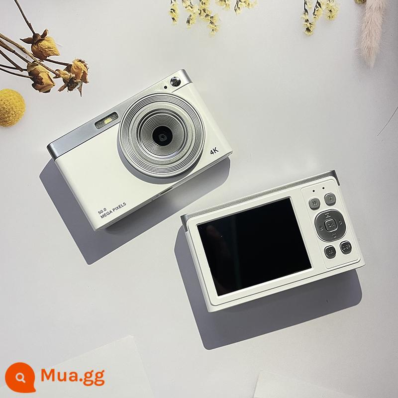 Sinh Viên Máy Ảnh Kỹ Thuật Số Retro Ccd Khuôn Viên HD Du Lịch Nhỏ Camera Vlog Mục Từ Cấp Thẻ Máy Quà Tặng - Camera văn học màu trắng [có thể quay video và chuyển sang điện thoại di động + làm đẹp tự động]