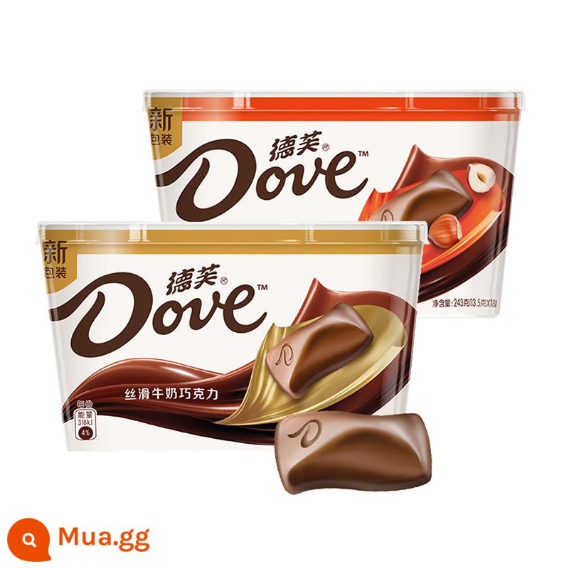 Socola Dove hộp quà 224g Socola đen trắng sữa mềm mịn cho bạn gái ăn vặt kẹo sỉ số lượng lớn - [2 tô] Sữa Silk + Mocha Hazelnut