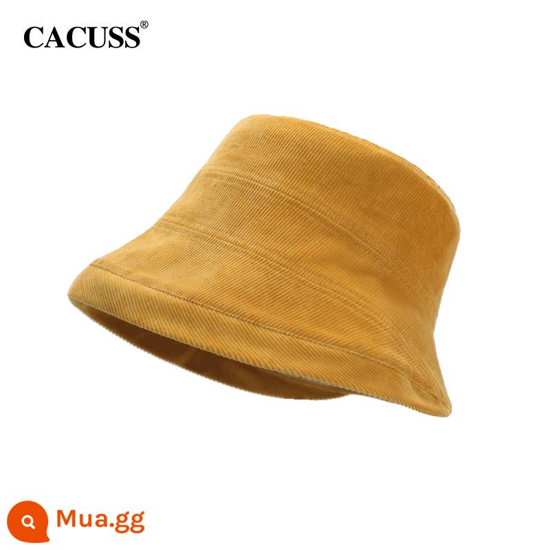 Cacuss Hat Girl Autumn and Winter Shading Solid Color Wild Fisherman Hat cho thấy khuôn mặt mũ lớn. - Phiên bản chống nắng màu vàng và ấm giúp gương mặt nhỏ lại