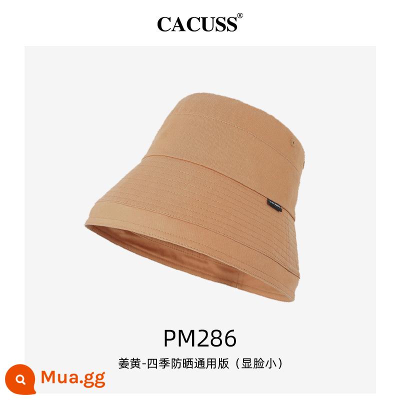 CACUSS Nón Xuân Hè Vành Lớn Người Cá Nón Cotton Ngoài Trời Hat Nữ Chống Tia UV Áo Chống Nắng Đầu Lớn - Màu vàng gừng [chống nắng là điều bắt buộc khi du lịch mùa thu]