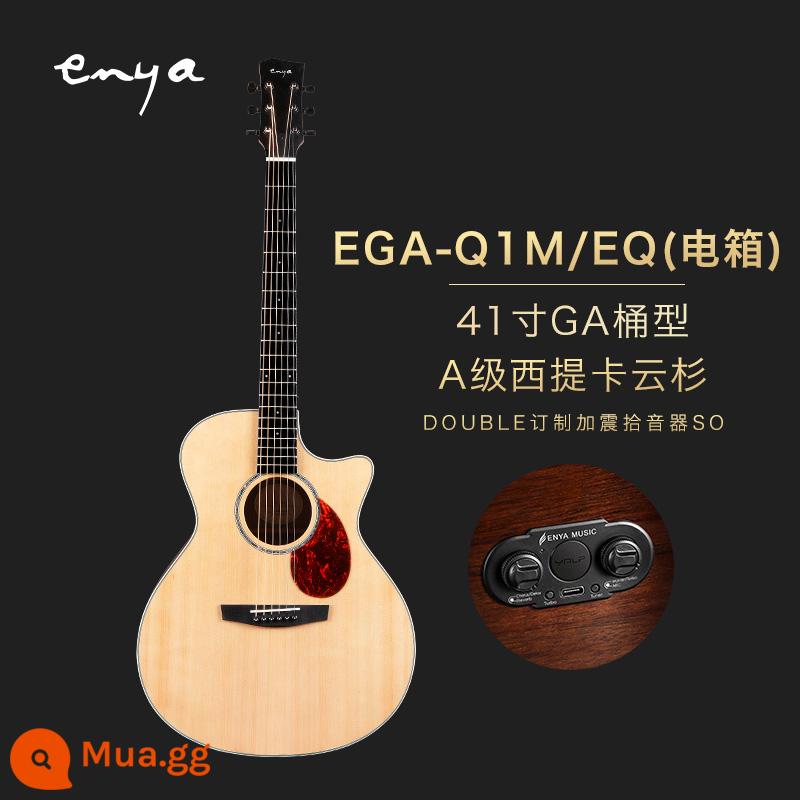 Enya Q1M/Q1PRO đơn bảng dân gian đàn guitar 41 inch sốc điện hộp người mới bắt đầu cao cấp nam nữ - EGAQ1M-41-inch màu gỗ nguyên khối rung mẫu hộp điện đơn + [gói quà tặng phụ kiện sang trọng]