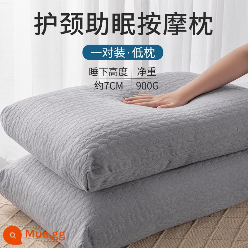 Lõi gối thấp Memory cotton giúp ngủ ngon gối ôm trọn đầu một cặp ngủ đơn đặc biệt ký túc xá sinh viên - Gối thấp màu xám xanh [Gói 2 chiếc] [Hỗ trợ cổ tử cung giúp dễ ngủ]