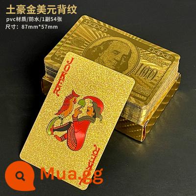 Vàng Poker Thẻ Bay Sáng Tạo Lưới Nhựa Nhựa PVC Đỏ Chống Thấm Nước Có Thể Giặt Thẻ Bay Đồ Chơi Trò Chơi Texas Cắt Hoa - Đô la vàng giàu có