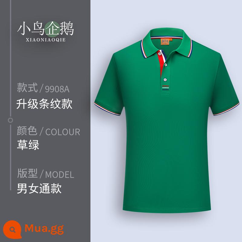 Quần áo làm việc tùy chỉnh T-shirt quần áo làm việc tùy chỉnh-thực hiện đội mùa hè cotton văn hóa quảng cáo áo POLO ngắn tay in LOGO - C cỏ xanh