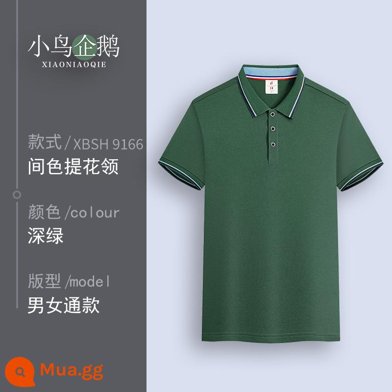 Quần áo làm việc tùy chỉnh T-shirt quần áo làm việc tùy chỉnh-thực hiện đội mùa hè cotton văn hóa quảng cáo áo POLO ngắn tay in LOGO - B xanh đậm