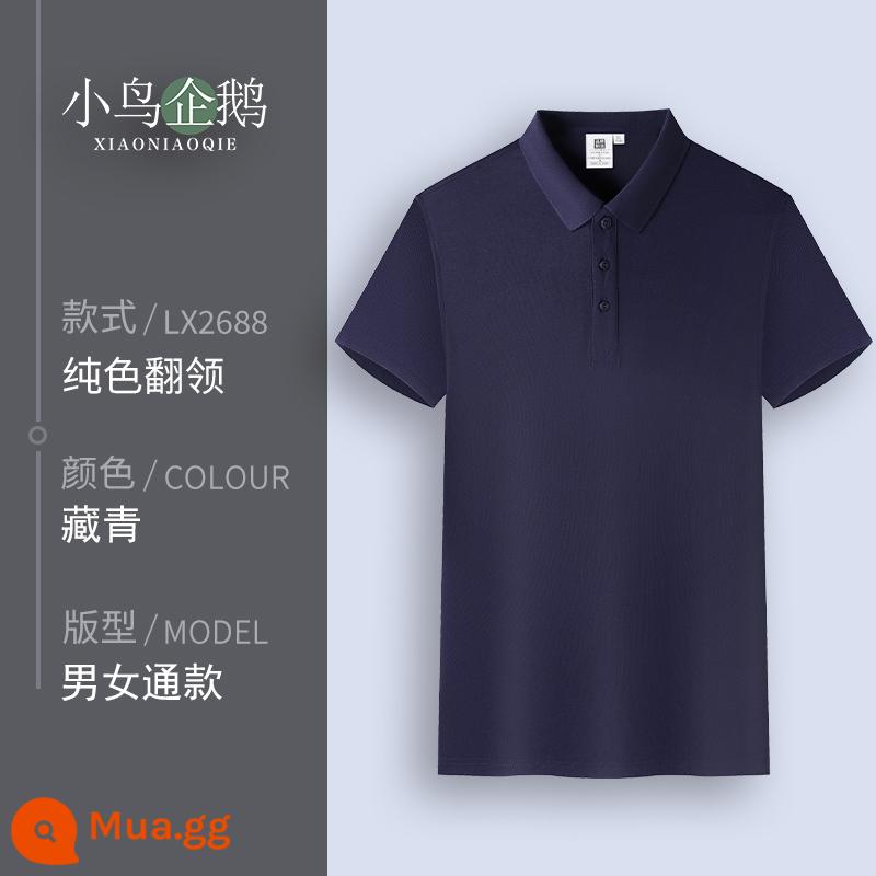 Quần áo làm việc tùy chỉnh T-shirt quần áo làm việc tùy chỉnh-thực hiện đội mùa hè cotton văn hóa quảng cáo áo POLO ngắn tay in LOGO - Hải quân G