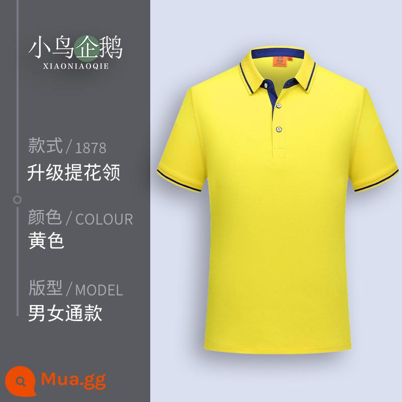 Quần áo làm việc tùy chỉnh T-shirt quần áo làm việc tùy chỉnh-thực hiện đội mùa hè cotton văn hóa quảng cáo áo POLO ngắn tay in LOGO - D màu vàng