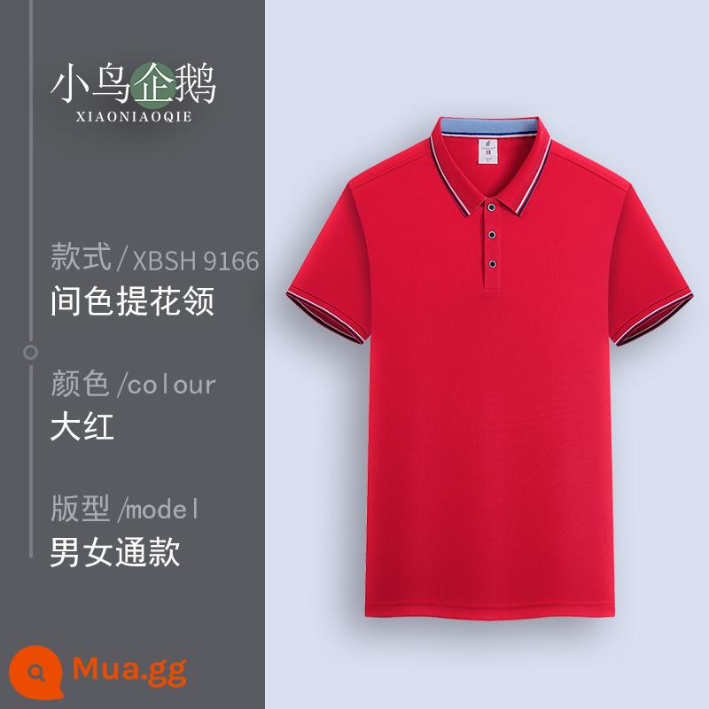 Quần áo làm việc tùy chỉnh T-shirt quần áo làm việc tùy chỉnh-thực hiện đội mùa hè cotton văn hóa quảng cáo áo POLO ngắn tay in LOGO - B lớn màu đỏ