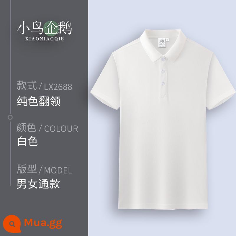 Quần áo làm việc tùy chỉnh T-shirt quần áo làm việc tùy chỉnh-thực hiện đội mùa hè cotton văn hóa quảng cáo áo POLO ngắn tay in LOGO - G trắng