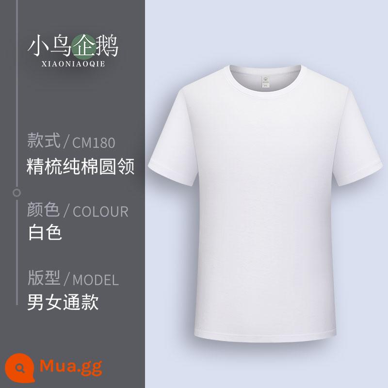 Quần áo làm việc tùy chỉnh T-shirt quần áo làm việc tùy chỉnh-thực hiện đội mùa hè cotton văn hóa quảng cáo áo POLO ngắn tay in LOGO - da trắng