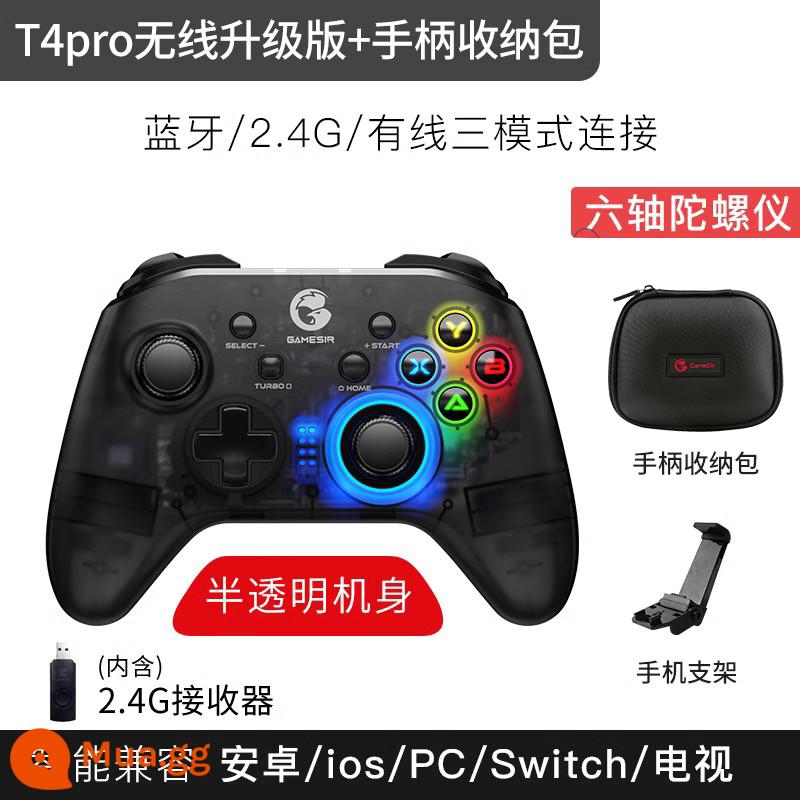 Máy tính Geshi Chick T4pro phiên bản PC tay cầm trò chơi đầy đủ nền tảng không dây gta5 TV nba2k22 gốc God Steam Android switch Apple ios mô phỏng điện thoại di động ns bluetooth somatosensory - Phiên bản nâng cấp không dây T4pro + túi đựng có tay cầm