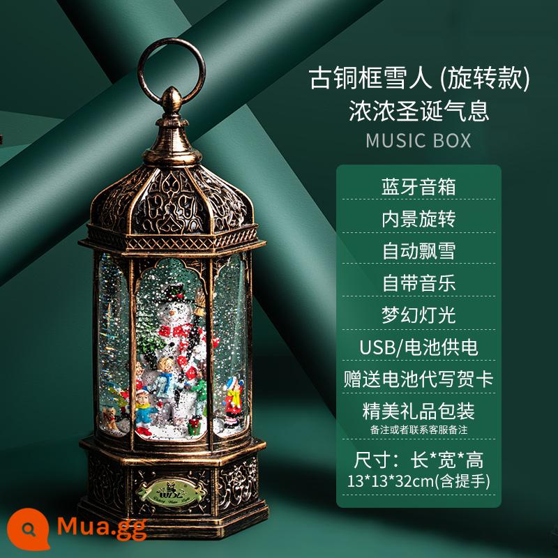 Vận chuyển Giáng sinh Hộp nhạc già Crystal Ball Ball Automatic Snow Snow Children Birthday Gift Bạn gái của bạn gái Tám hộp âm thanh - Người tuyết xoay bluetooth hình lục giác bằng đồng