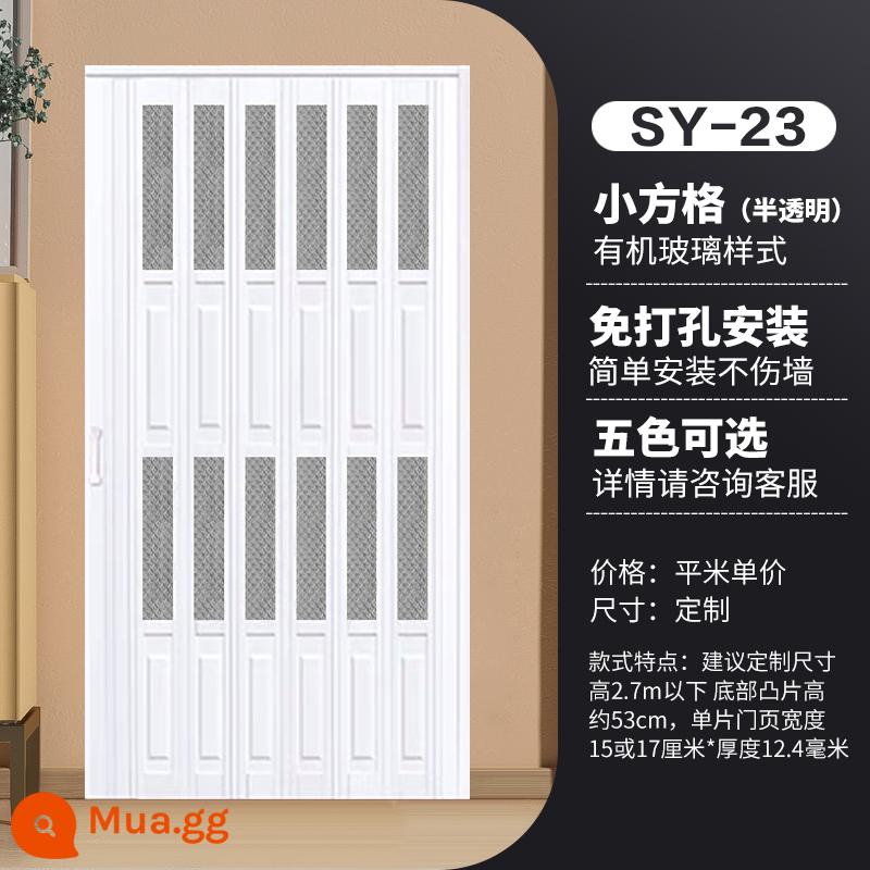 Cửa gấp PVC mở khí tùy chỉnh ban công trong nhà không đục lỗ cửa tạm thời đơn giản mở bếp cửa trượt - Không cần đấm-23