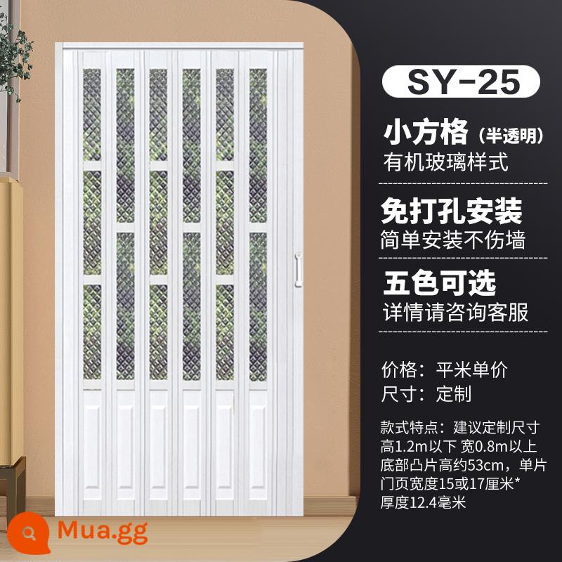 Cửa gấp PVC mở khí tùy chỉnh ban công trong nhà không đục lỗ cửa tạm thời đơn giản mở bếp cửa trượt - Không cần đấm-25