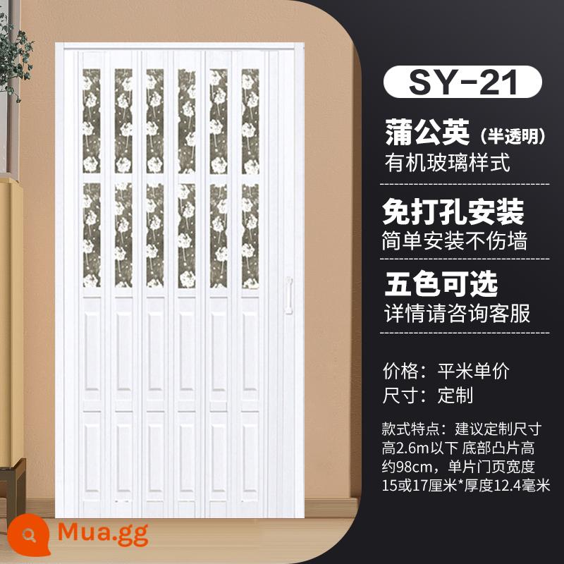 Cửa gấp PVC mở khí tùy chỉnh ban công trong nhà không đục lỗ cửa tạm thời đơn giản mở bếp cửa trượt - Không cần đấm-21