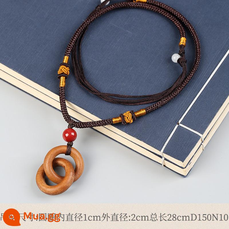 Mahogany Qiankun Vòng tròn Gỗ tự nhiên Vòng tay Vòng tay Vòng tay Huang Zhonggong Zhang Zhishun Đạo sĩ - Mặt dây chuyền hình tròn vũ trụ bằng gỗ đào