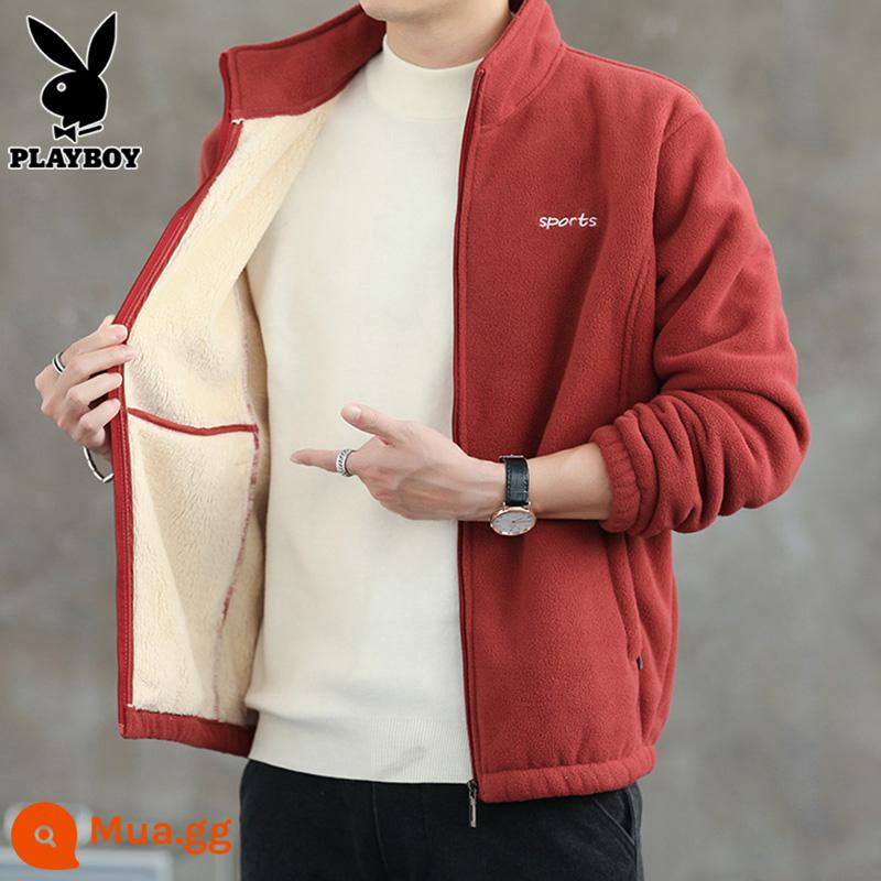 Huahua Gongzi Shake Pill Coat Mùa đông 2022 Xu hướng mới, Velvet Decorened Leisure Stand -up áo khoác cổ áo - 922 rượu vang đỏ [cộng với nhung]