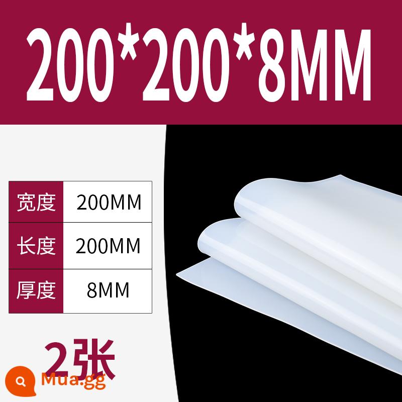 Tấm cao su silicon gia công cao su chịu nhiệt độ cao Đệm đệm chống sốc Gioăng silicon Cao su silicon dày 13510mm đàn hồi cao - 200*200*8mm (2 ảnh)