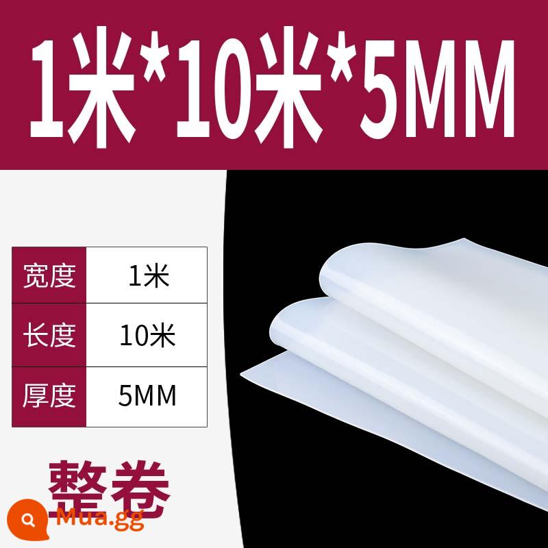 Tấm cao su silicon gia công cao su chịu nhiệt độ cao Đệm đệm chống sốc Gioăng silicon Cao su silicon dày 13510mm đàn hồi cao - [Cuộn đầy đủ 5 mm] 1 mét * 10 mét