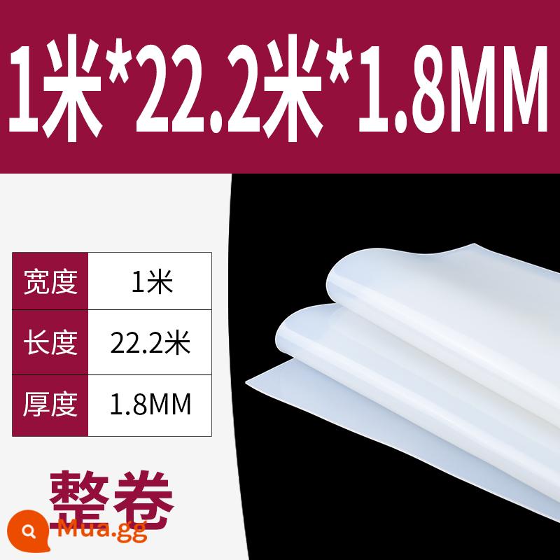 Tấm cao su silicon gia công cao su chịu nhiệt độ cao Đệm đệm chống sốc Gioăng silicon Cao su silicon dày 13510mm đàn hồi cao - [Cuộn đầy đủ 1,8mm] 1 mét * 22,2 mét