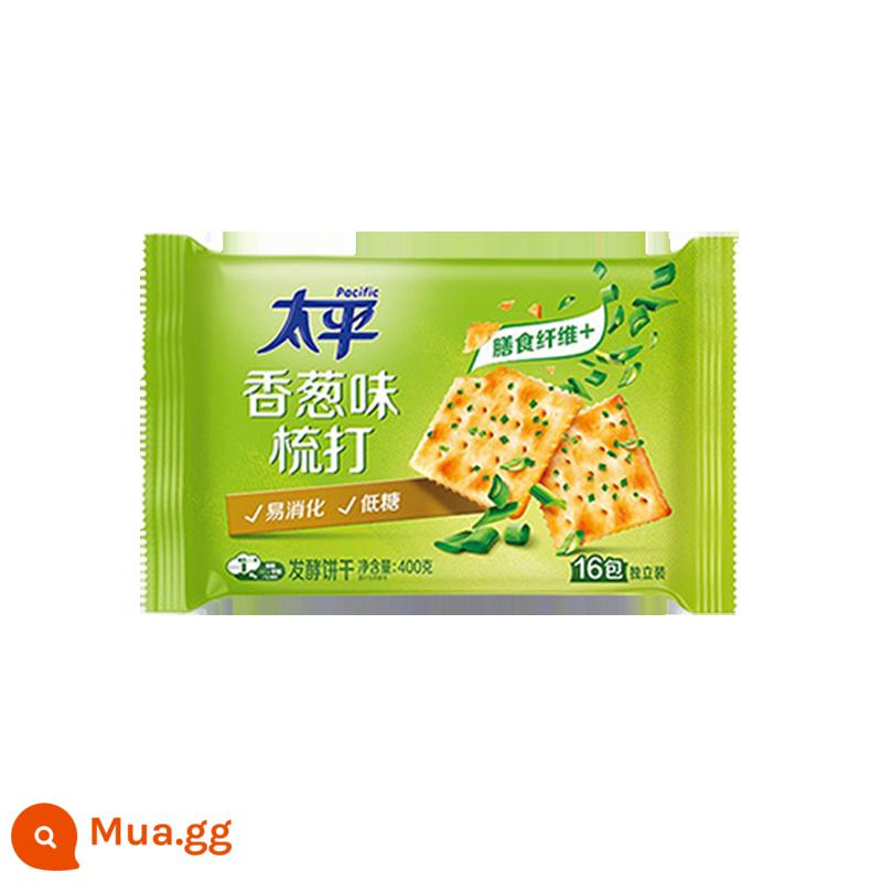 Taiping Soda Bánh Quy 800G Mặn Sữa Muối Hẹ Hương Vị Soda Bánh Quy Hộp Quà Ăn Sáng Thông Thường Đồ Ăn Nhẹ - Hương hẹ 400g*1 túi