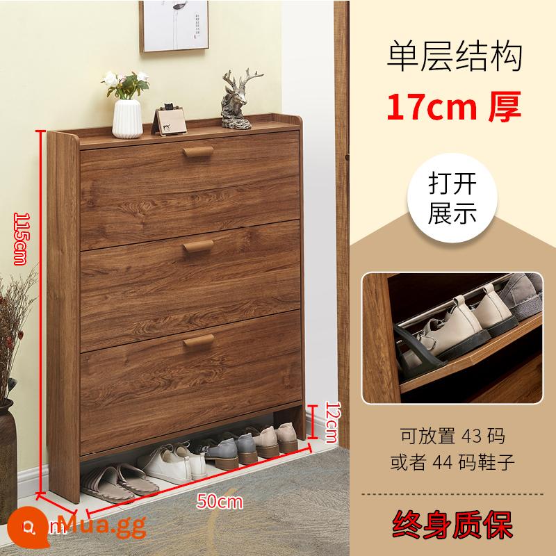 Tủ giày siêu mỏng 17cm tiết kiệm cửa gia đình lắp ráp đa năng đơn giản hiện đại cửa lật xô tủ giày nhỏ - Chiều dài 50 Độ dày 17 Chiều cao 115