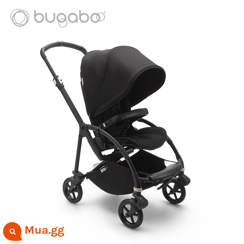 Xe đẩy em bé BUGABOO BEE6 có thể ngồi, nằm nhẹ, có thể gập 2 chiều, chống sốc - Khung đen, mui đen sang trọng, ghế đen