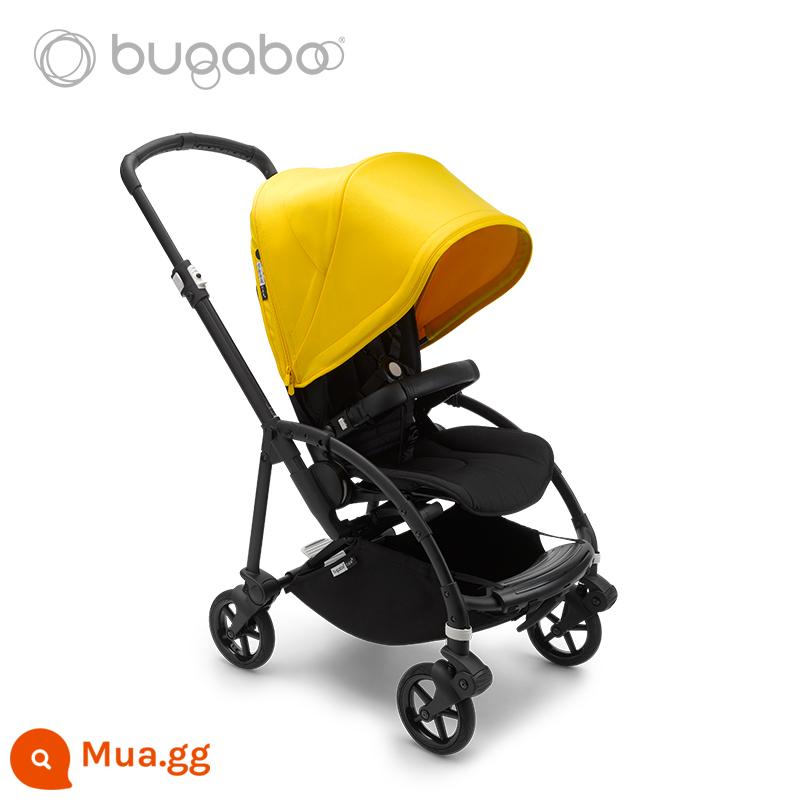 Xe đẩy em bé BUGABOO BEE6 có thể ngồi, nằm nhẹ, có thể gập 2 chiều, chống sốc - Khung đen tán màu vàng chanh Ghế đen