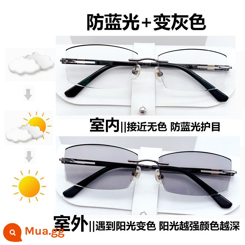 Anti -Blue -light Mạng cận thị Transformer Màu nam không có phiên bản Hàn Quốc của Diamond Cut Pure titan Mirror Grand Ming Lagua - Được trang bị đèn chống xanh 1.61 + xám