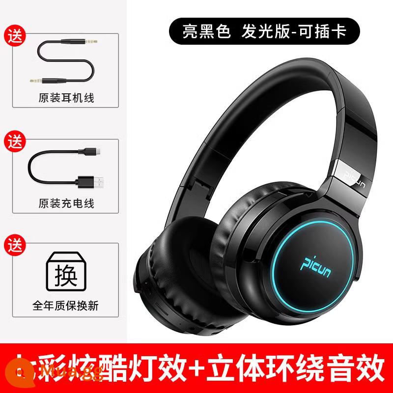 Lưu trữ sản phẩm Picun B-01S Tai nghe Bluetooth gắn trên đầu máy tính không dây với tai nghe trò chơi lúa mì giảm tiếng ồn chế độ chờ siêu dài - [Khuyến nghị của CCTV] Màu đen sáng ◆ Phiên bản được chiếu sáng [Hiệu ứng ánh sáng mát mẻ đầy màu sắc + chất lượng âm thanh đẳng cấp audiophile]