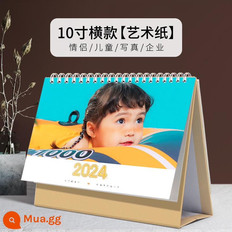 Lịch để bàn tùy chỉnh 2023 lịch để bản đồ tùy chỉnh năm con thỏ ảnh bé sáng tạo tự làm doanh nghiệp in logo sản xuất - Phiên bản ngang 10 inch [giấy nghệ thuật]