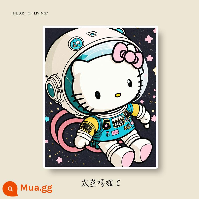 Space Doraemon 0 cơ bản tranh sơn dầu kỹ thuật số tự làm tranh sơn dầu vẽ tay acrylic điền chữa bệnh giải nén bức tranh trang trí - không gian dora c